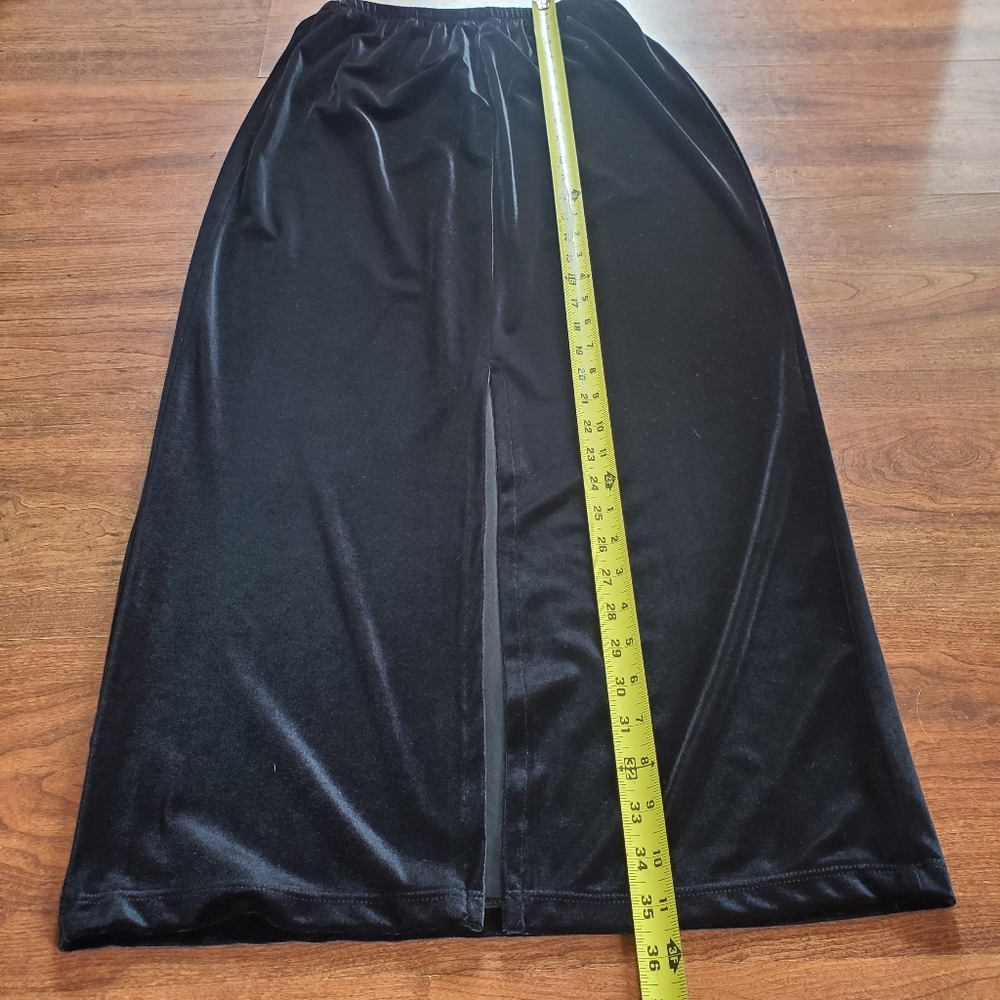 Vintage Black Velvet Maxi Skirt AGB Byer California Size Small S - Picture 3 of 7